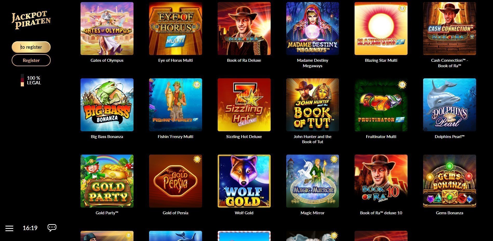 JackpotPiraten interface